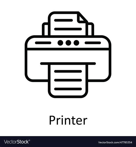 Printer outline icon design Royalty Free Vector Image