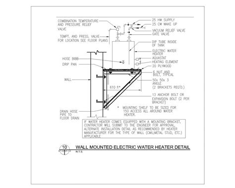 Wall Mounted Electric Water Heater Detail Dwg Thousands Of Free Autocad Drawings