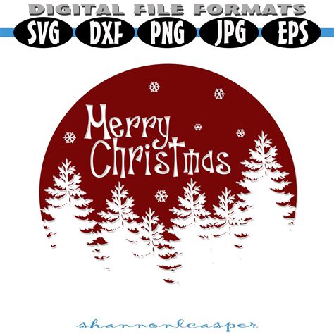 Merry Christmas Svg With Trees Etsy Christmas Svg Merry Christmas