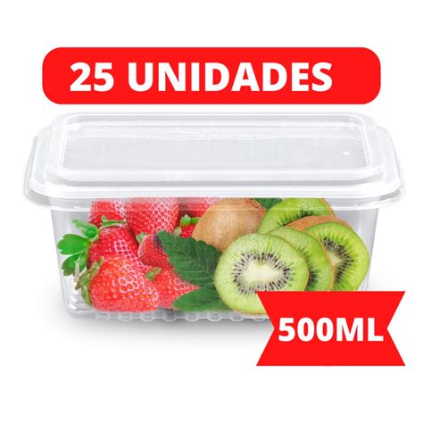 Kit 25 Pote de Marmita Fit Descartável 500ml Freezer Microondas