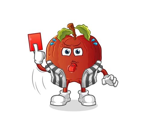 L Arbitre De Pomme Pourrie Avec Illustration De Carton Rouge Vecteur