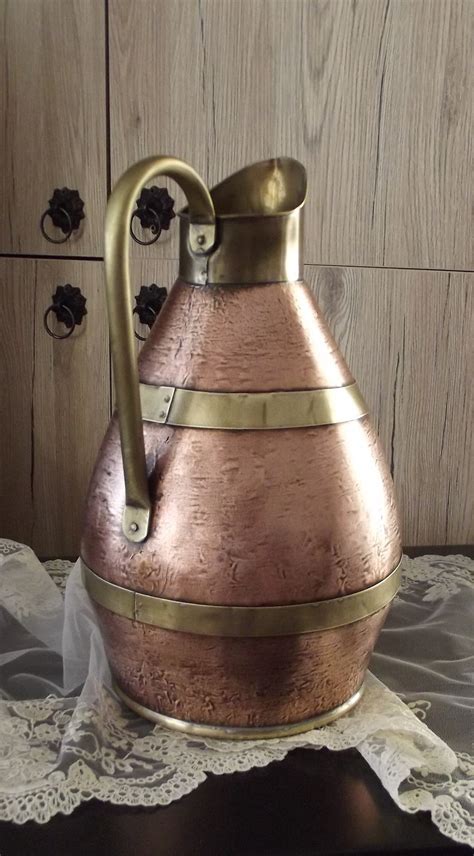 Vintage Copper Pitcher Vintage Copper Jug Copper Wine Pitcher Copper Carafe Copper Wine