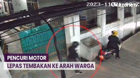 Pencuri Motor Lepas Tembakan Saat Aksinya Terpergok Warga Video