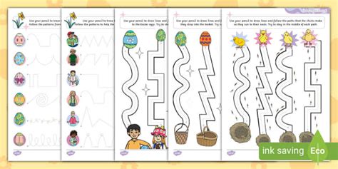 Easter Pencil Control Activity Sheets Profesor Hizo