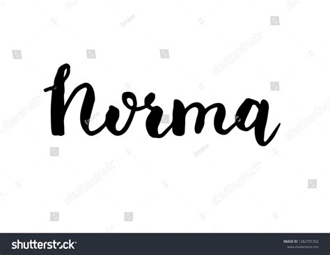 Female Name Norma Handwritten Lettering Black Vector De Stock Libre
