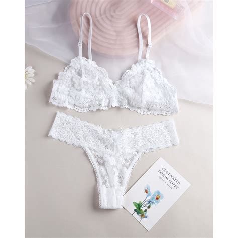 Set Sexy Lace Lingerie Underwear Adjustable Bras Briefs Transparent Lace Bralette For Womem