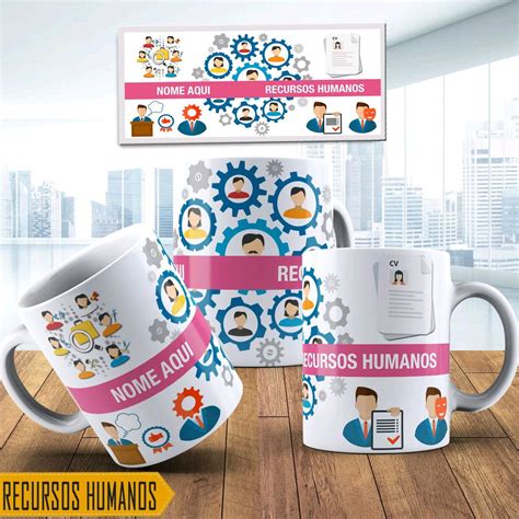 Caneca Recursos Humanos No Elo Nuvem Branca Ateli F F