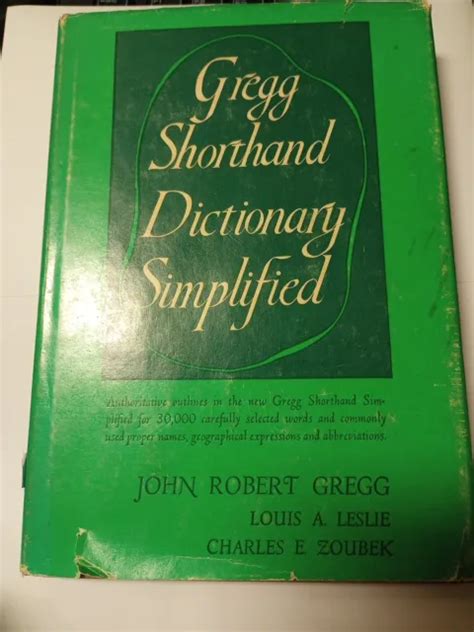 Gregg Shorthand Dictionary Simplified John Robert Gregg 1951 Hcdj