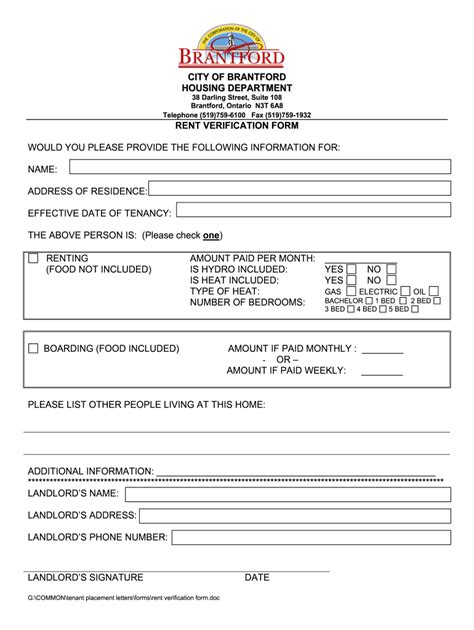 Rent Verification Form Fill And Sign Printable Template Online Us Legal Forms