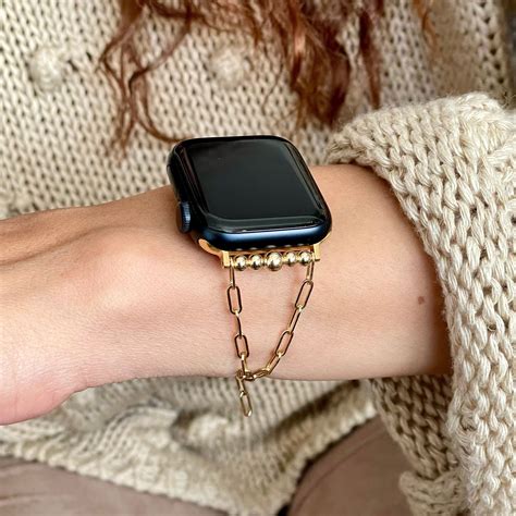 Celebrity Wear Apple Watch Luxury Band 14k Gold Filled Paperclip Chain Limited Edition Luxury