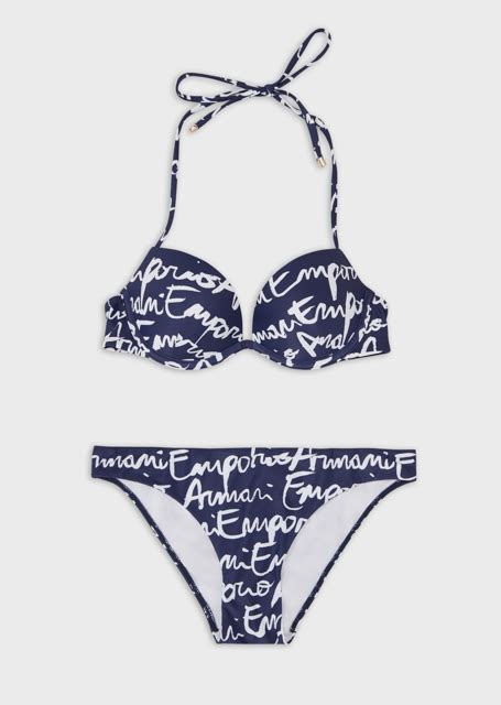 BIKINI LOGATO EMPORIO ARMANI BLU DONNA Blumarestore