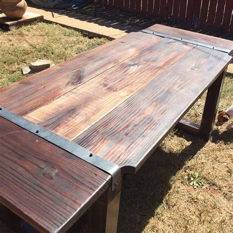 Handmade Reclaimed Wood Steel Dining Table Splinteredgentrywoodworks