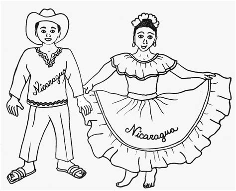 Traje folklórico Nicaragüense Historia de los mayas Lindos dibujos