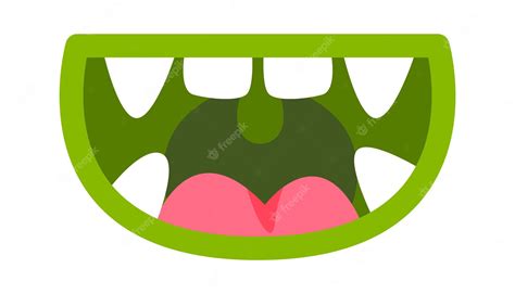 Premium Vector Funny Cartoon Monster Mouth Vector Illustration