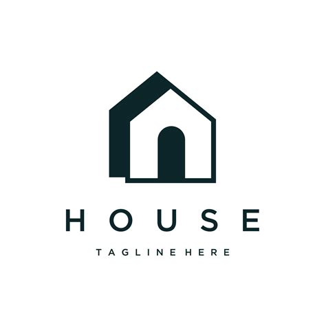 house home real estate building minimalist logo design icon vector