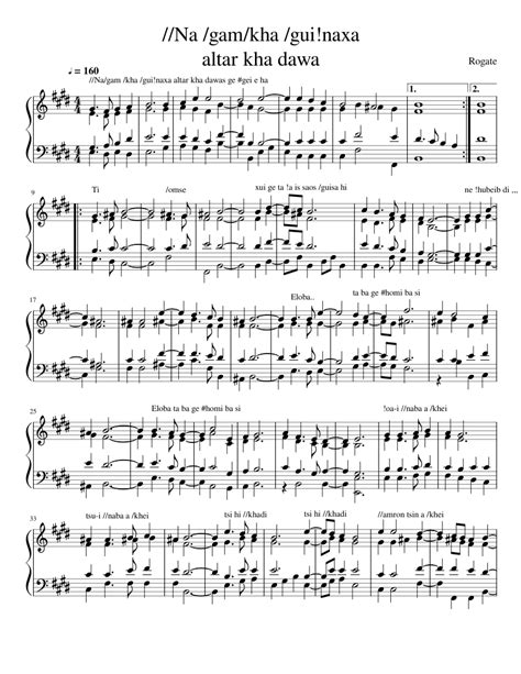 Na Gamkha Altar Kha Dawa Sheet Music For Piano Solo Easy