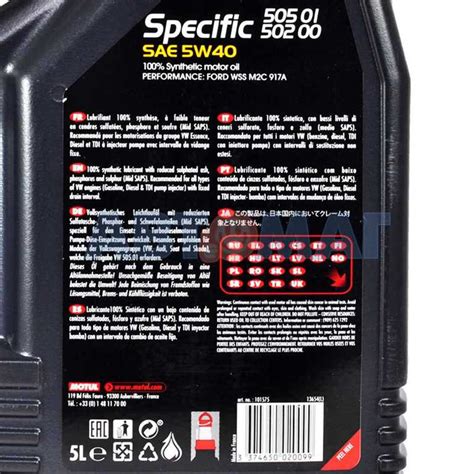 Купить Масло моторное Motul Specific VW 502 00/505 00/505 01 5w40 5л ...