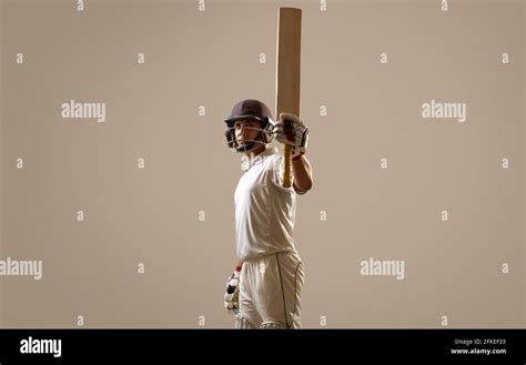 Cricket Batsman Raising Bat Hi Res Stock Photography And Images Alamy