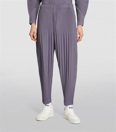 Homme Pliss Issey Miyake Grey Pleated Balloon Trousers Harrods Uk