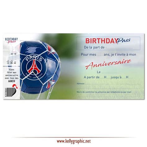 Cartes Invitations Foot Anniversaire Enfants PSG Anniversaire Foot