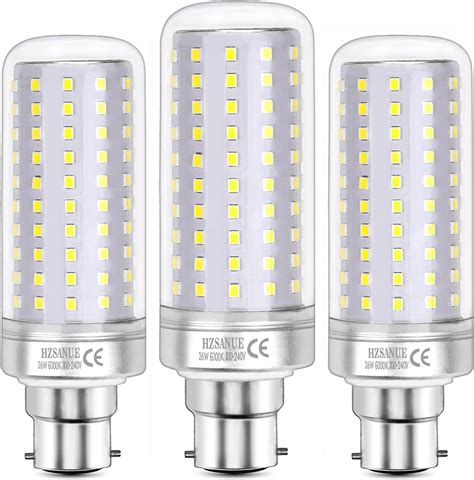 HZSANUE LED Ampoule à Maïs 22W B22 LED Baïonnette Ampoules 6000K