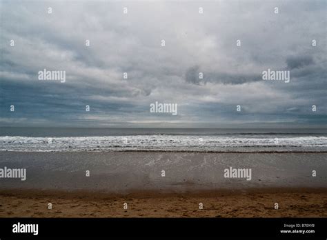 Gloomy Day On The Beach At Longsands Tynemouth UK Stock Photo Alamy