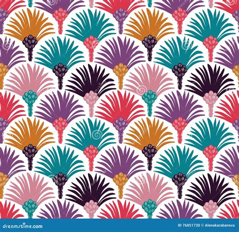 Decorative Vector Seamless Pattern With Palm Trees Stock Vector