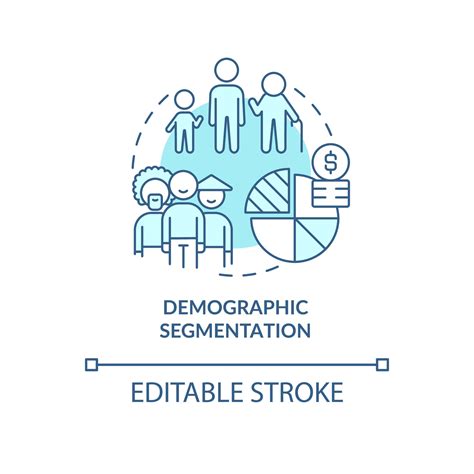 demográfico segmentación azul concepto icono edad género tipo de