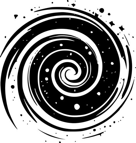 Galaxia Negro Y Blanco Aislado Icono Vector Ilustraci N