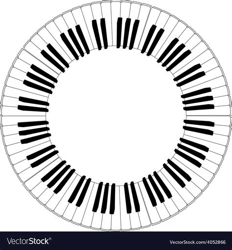 Round Piano Keyboard Frame Royalty Free Vector Image