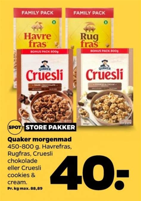 Quaker Rugfras Morgenmadsprodukt Netto November 2022 Alle Tilbudsavis