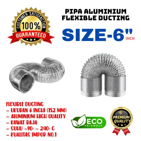 Jual Flexible Ducting 6 Inchi Pipa Cerobong Asapa 6 In AC Cooker