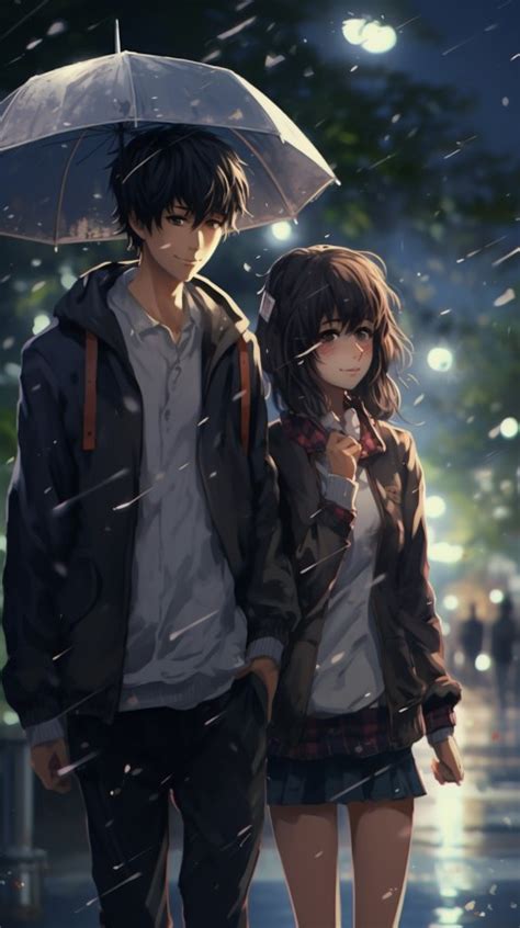 Cute Anime Couple Aesthetic Romantic Rain Road (40) Wallpaper , Images and Photos