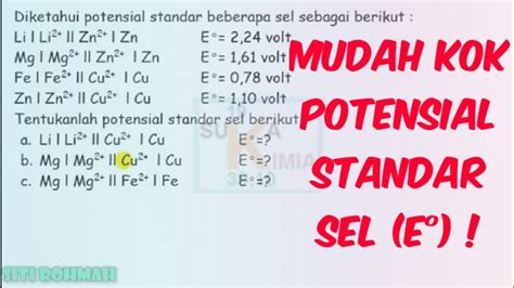 Potensial Standar E Sel Sel Elektrokimia Kimia Sma Youtube