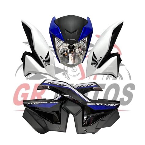 KIT CARENAGEM MOD HONDA CG TITAN160 2022 ABAS BRANCA Shopee Brasil