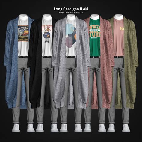 Long Cardigan II AM Gorilla Gorilla Gorilla Sims 4 Sims 4 Male