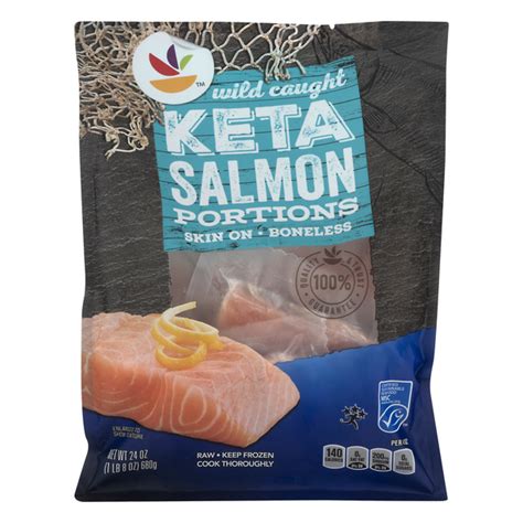 Save On Our Brand Keta Salmon Portions Raw Skin On Boneless Wild Caught