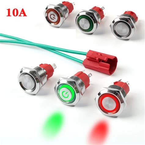 10a 16mm 19mm Waterproof High Current Metal Torque Switch Car LED