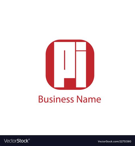 Initial Letter Pi Logo Template Design Royalty Free Vector