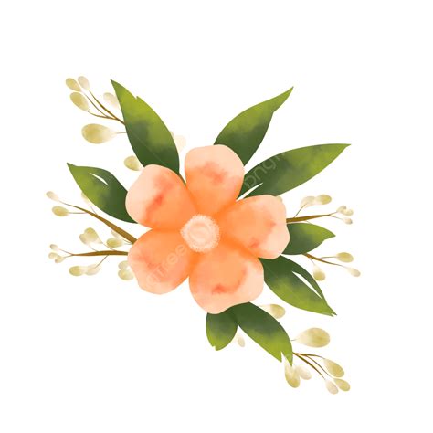 Orange Wedding Flowers PNG Transparent Watercolor Flower Orange