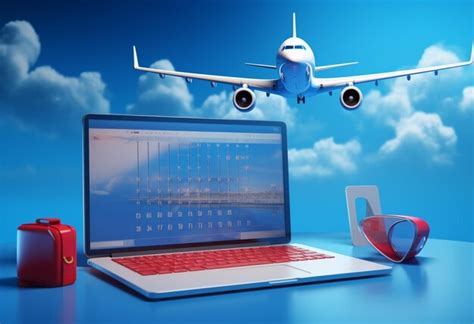 Premium AI Image Arafed Airplane Flying Over A Laptop Computer With A