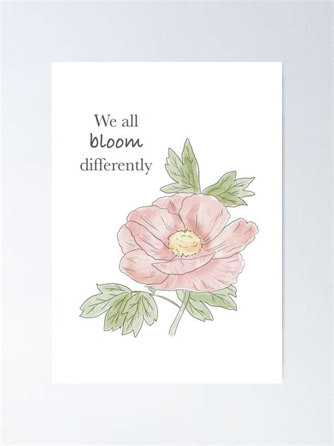 We All Bloom Differently Peony Poster For Sale By RitaCuppariArt