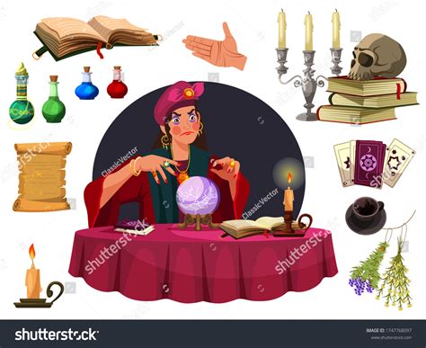 Gypsy Fortune Teller Magic Crystal Ball Stock Vector (Royalty Free ...