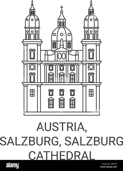 Austria Salzburg Salzburg Cathedral Travel Landmark Vector