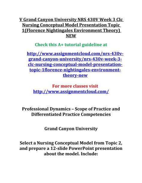 V Grand Canyon University Nrs 430 V Week 3 Clc Nursing Conceptual Model