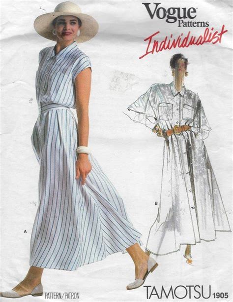 Shirtdress Button Front Dress Vogue 1905 Individualist Tamotsu Pattern