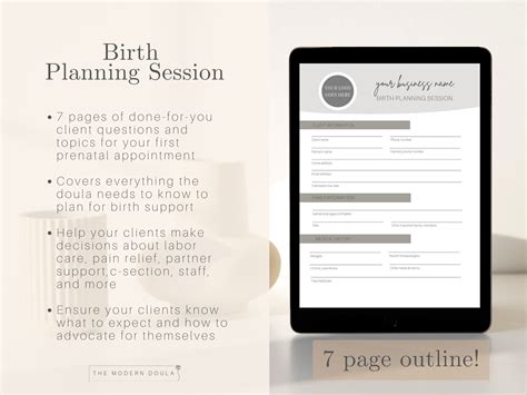 Birth Doula Prenatal Visits Client Intake Forms Doula Appointment Birth Planning Doula