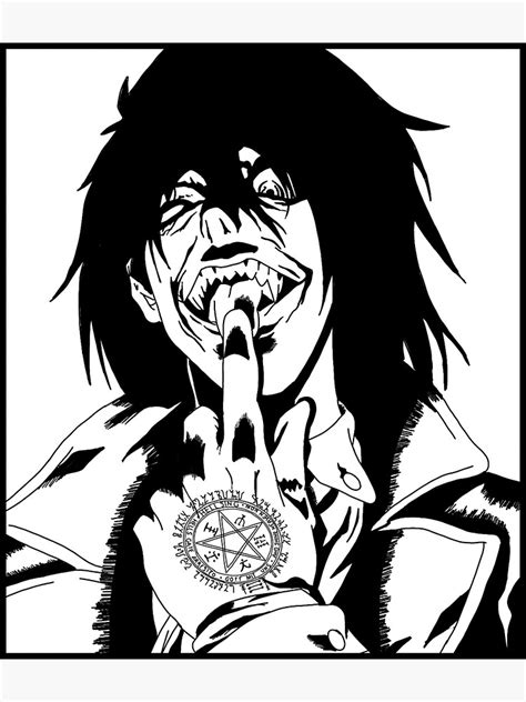 Hellsing Alucard Black And White Sticker For Sale By MittenKitten