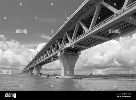 Padma Bridge Exclusive 4k Image Under The Beautiful Cloudy Sky From