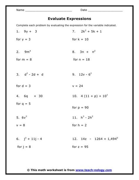 Indices Worksheet For Grade 8